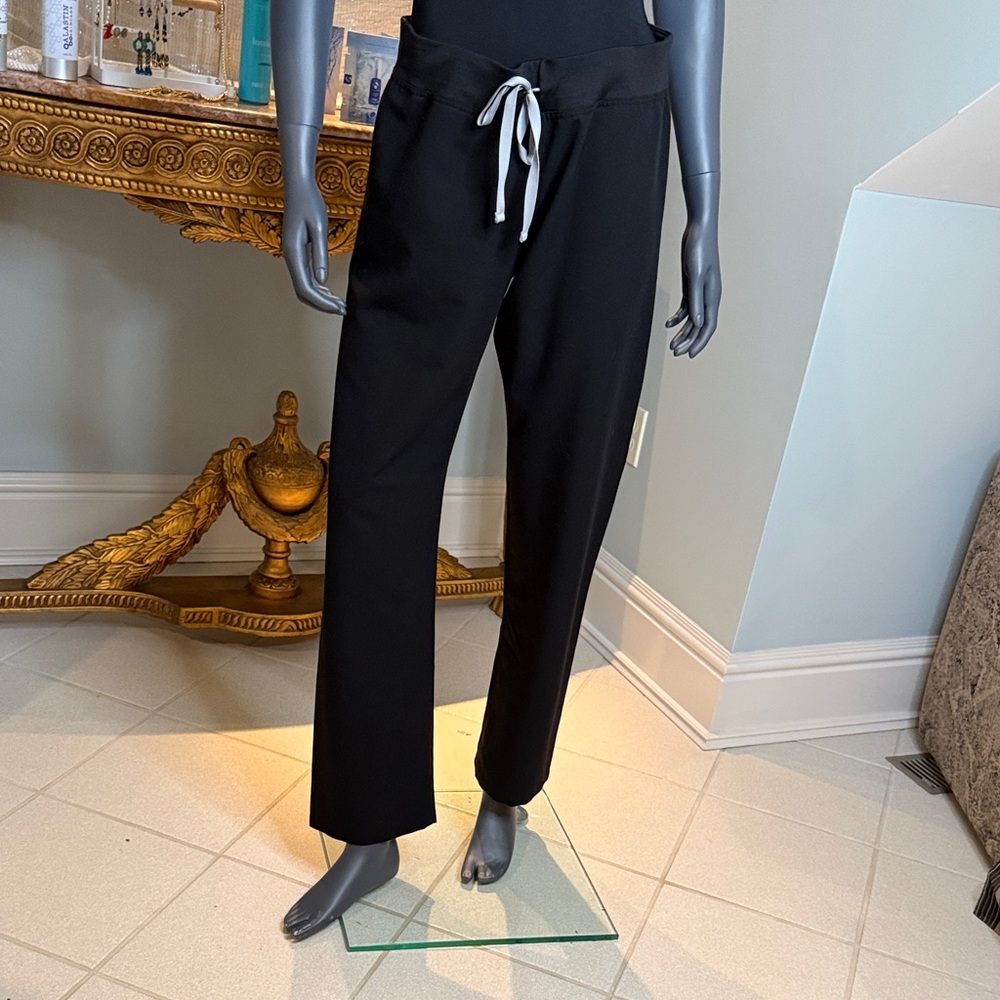 Figs Black Pants with Gray Accents